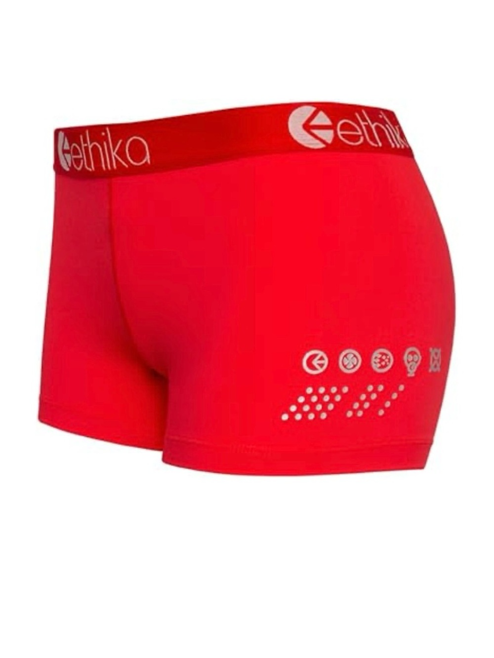 ethika Subzero Performance Red Women's Bike Shorts with Logo Waistband
